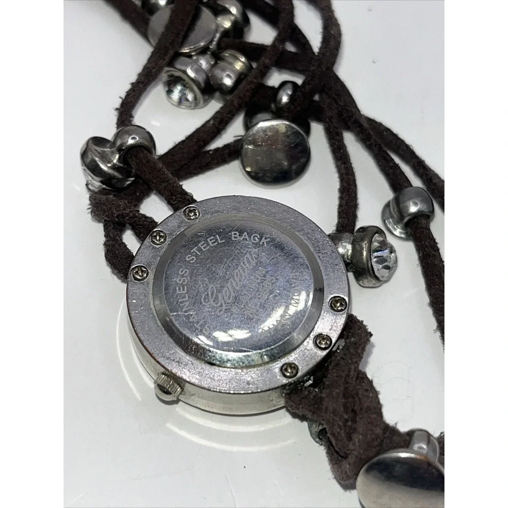 Geneva Platinum Women's Wrap Watch MOP Dial Crystal Bezel- New Battery